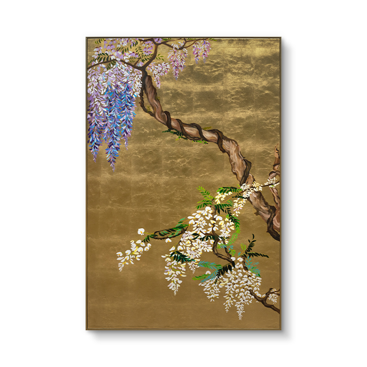 TY ART 3D Textured Painting Wall Art with Gold Foil Base Home Decor Custom Support for Interior Design