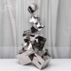 Customized Metal Cube Stainless Steel Art Gallery Home Indoor Sculpture