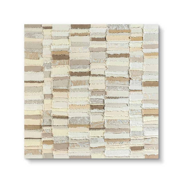 Modern Handmade Fabric Texture Square Wall Art