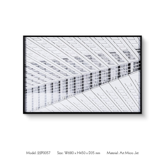 Black And White Building 3D Effect Printing Wall Art