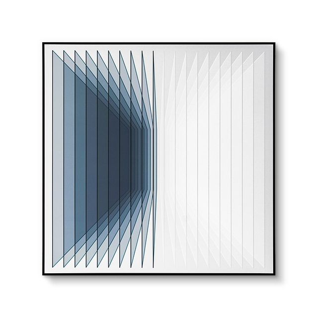 Original Blue And White Elegant Printing Artwork on Canvas