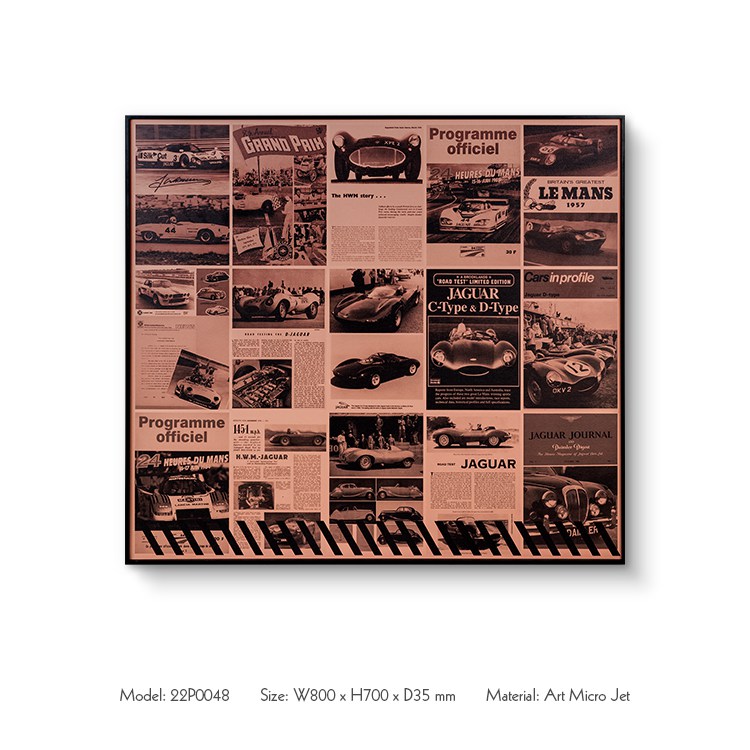 Home Decorative Nostalgic Race Car Pictorial Printing Artwork