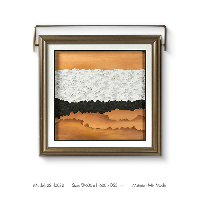 Paper 3D Texture Wall Art Decor with Metal Frame