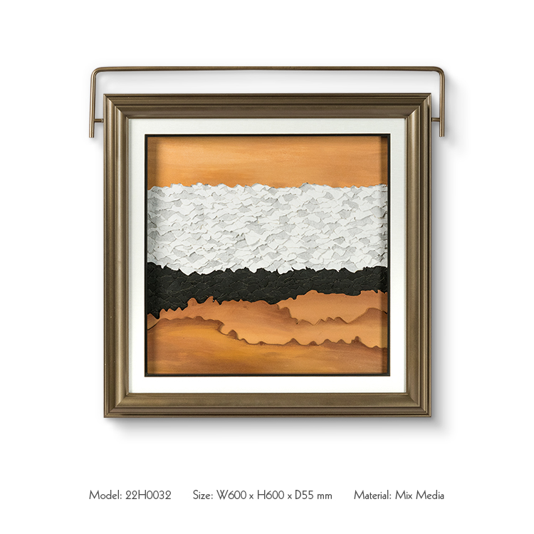 Paper 3D Texture Wall Art Decor with Metal Frame