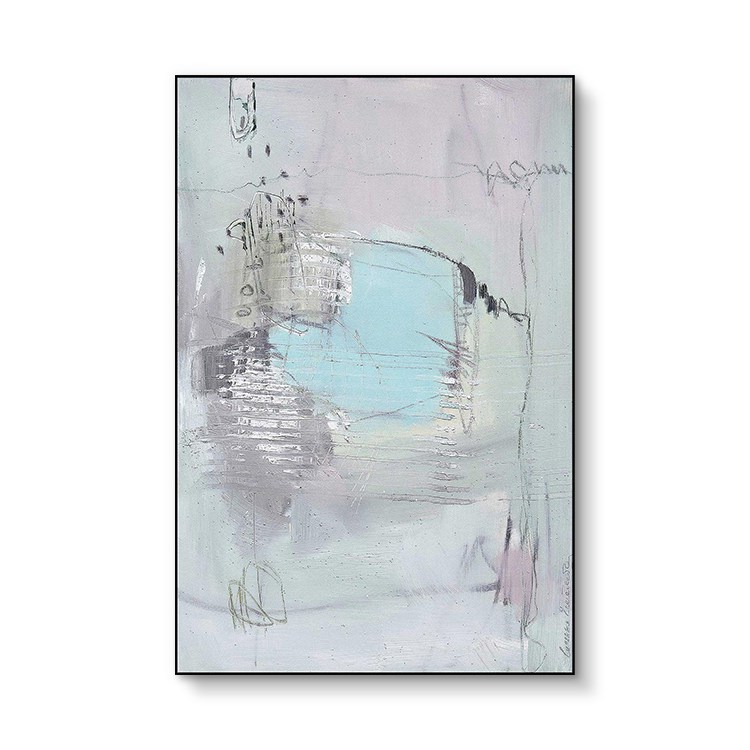 Custom Support Blue Style Fashinable Abstract Wall Painting