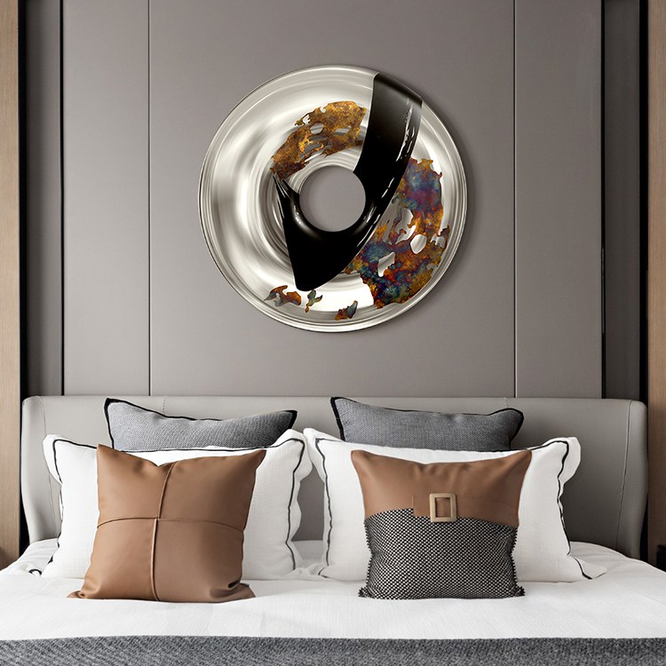 Luxury Donut Stainless Steel 3D Circle Painting for Hotel Lobby