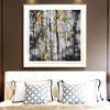 Metal Frame Bamboo Landscape Porcelain Printing Wall Art with Gold Foil