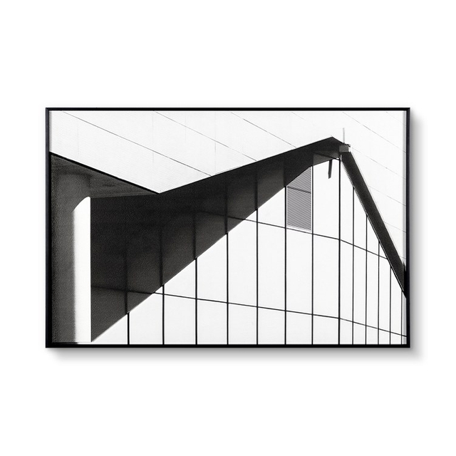 Black And White Building 3D Effect Printing Wall Art