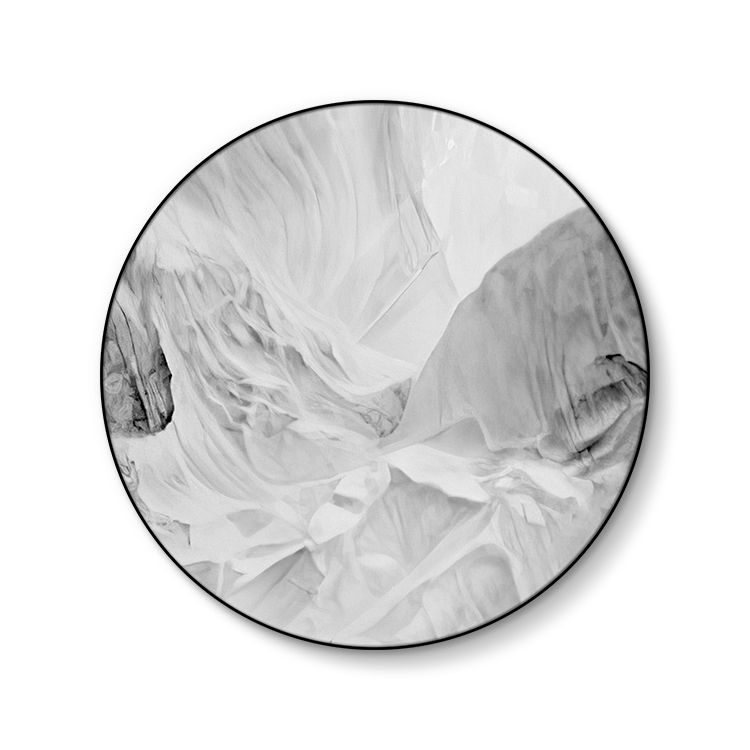 Handmade Round Circle White Abstract Canvas Art Painting