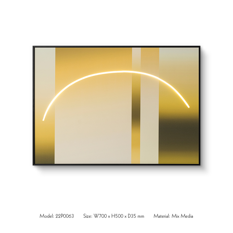 Hot Selling Original Yellow Led Light 3D Printed Art for Hotel