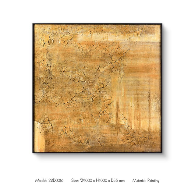 Modern Style Yellow Hand Painted Three-dimensional Texture Painting