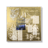 Original Champagne Gold Metal Board Blueprint Printed Art