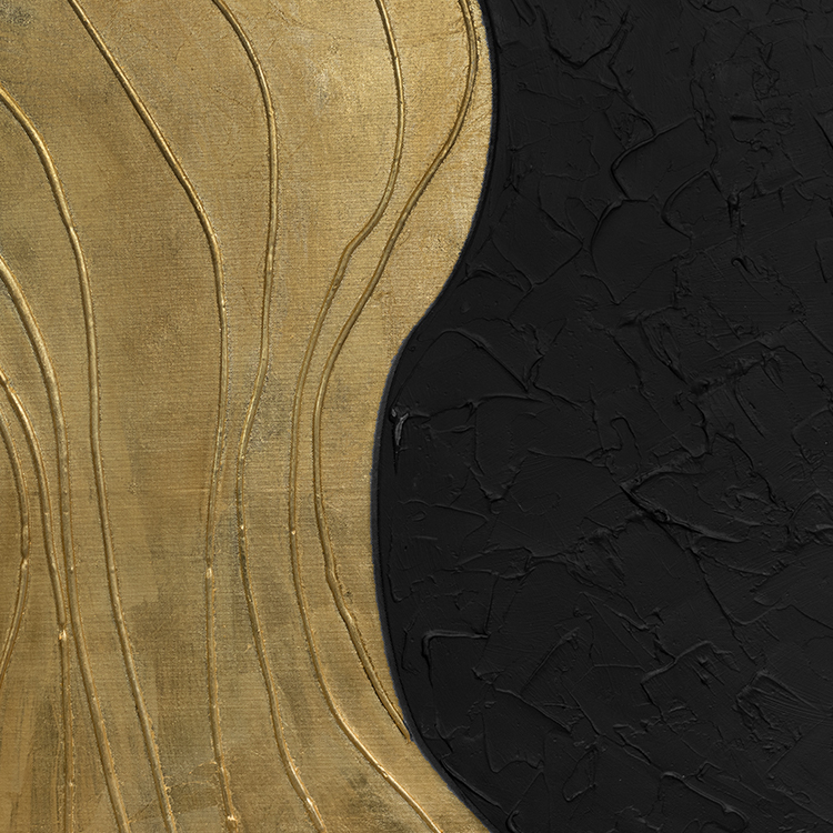 Luxury Furniture And Decor Woodboard Texture Painting Art with Gold Foil