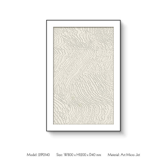 Original Framed Fibriano White Ravine 3D Texture Printing