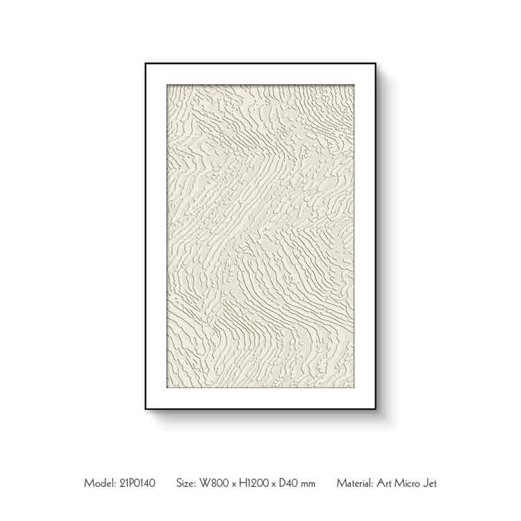 Original Framed Fibriano White Ravine 3D Texture Printing