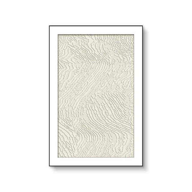 Original Framed Fibriano White Ravine 3D Texture Printing