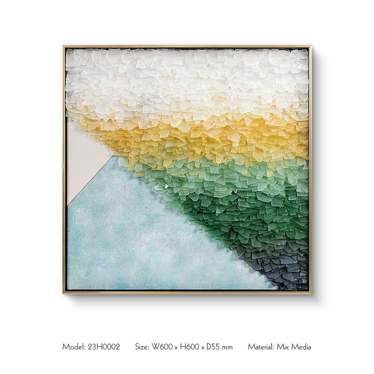 Luxury Sea Glass 3D Art for Living Room