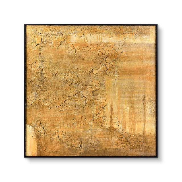 Modern Style Yellow Hand Painted Three-dimensional Texture Painting