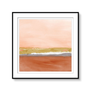 Dreamy Hand-painted Sunset Oil Painting Framed Wall Art