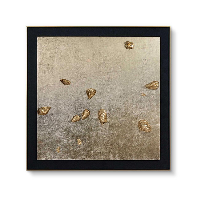 Luxury Sandstone Painting with Brass Fittings 3d Wall Art