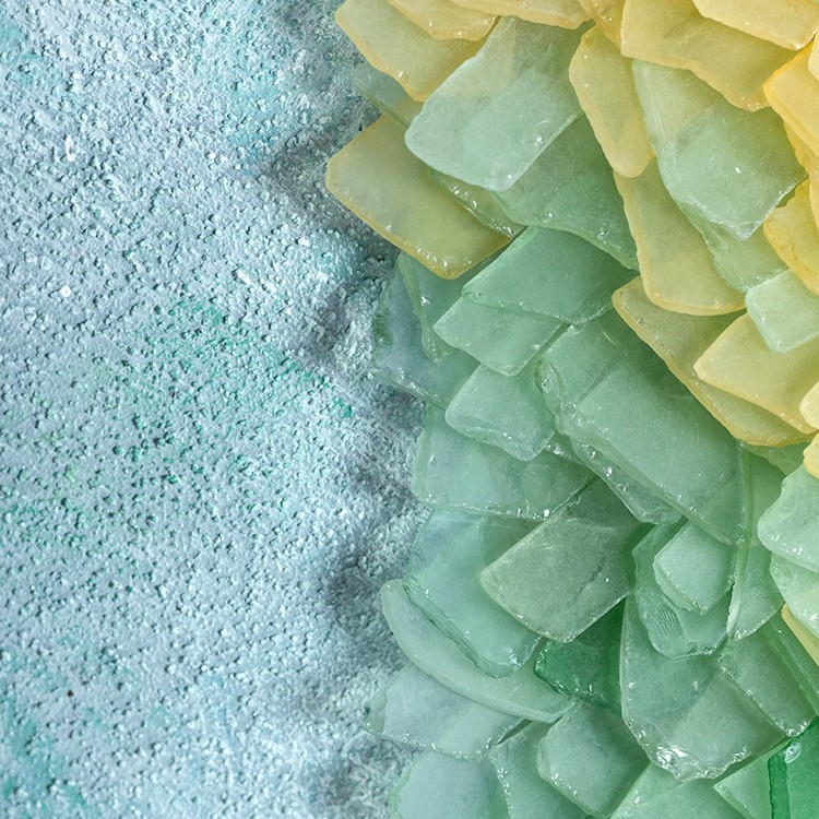 Luxury Sea Glass 3D Art for Living Room