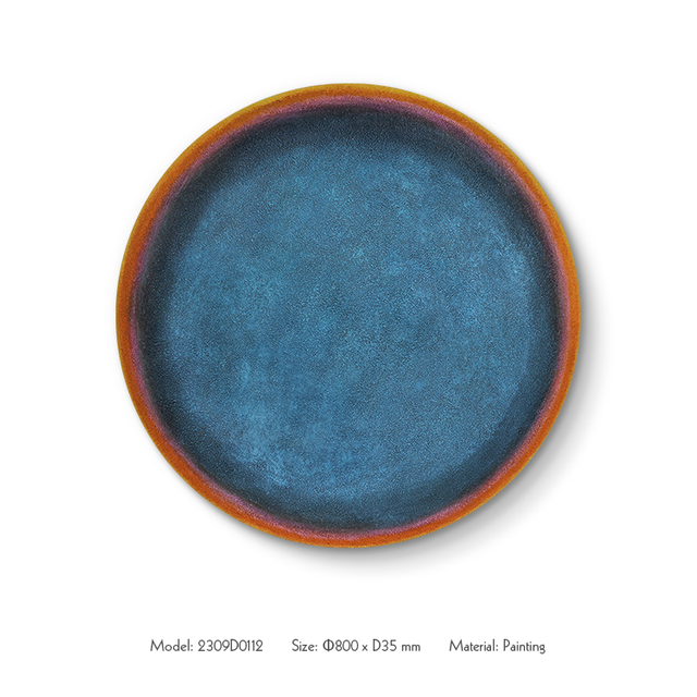 Round Shape Blue Sand Stone Painting Artwork for Projects 