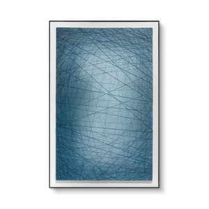 Blue Abstract painting hand made 3D metal wall decor