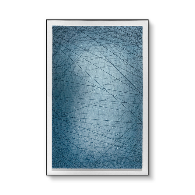 Blue Abstract painting hand made 3D metal wall decor