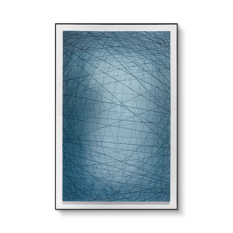 Blue Abstract painting hand made 3D metal wall decor