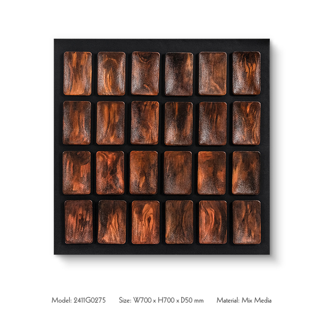 3D TY Colored MDF Carving with Black Leather BackBoard Interior Home Decor Handmade Wall Art Custom Support for Hotel Villa Apartment