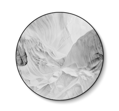 Handmade Round Circle White Abstract Canvas Art Painting