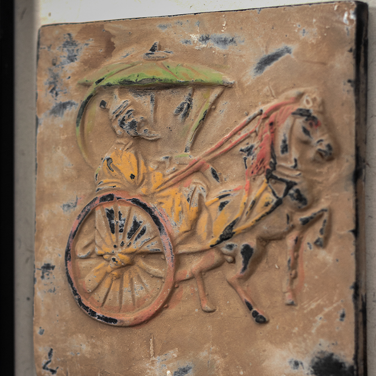  TY ART Antique Brick Carving Leather Paper Printing Home Decor with Linen Edge for High-end Interior Design