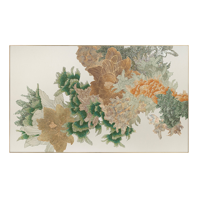  TY ART 3D Bamboo UV Wall Art Panel Textured Handmade Painting with Mother-of-pearl Home Decor for High-end Hotel Interior Design Custom Support