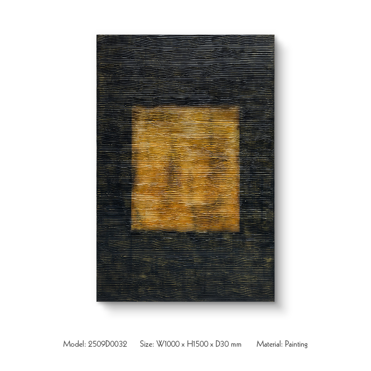  TY ART SPACE Hand-painted Textured Wall Art Panel with Gold Foil Luxury Home Decor for High-end Hotel Villa Interior Design Custom Support