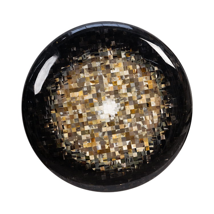  TY ART SPACE Luxury Hand-painted Beef Bone Slices Wall Art Panel Covered with Resin Home Decor for High-end Hotel Interior Design Custom Support