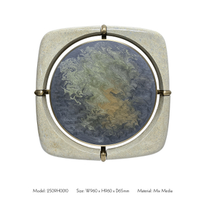  TY ART SPACE Handmade Wood Carving Wall Art Panel with Resin & Metal Piece Hand-painted Home Decor for High-end Hotel Villa Interior Design Custom Support