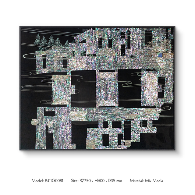 Lacquered Art Mother-of-pearl Wall Painting Hot Seller Custom Support for High-end Interior Design