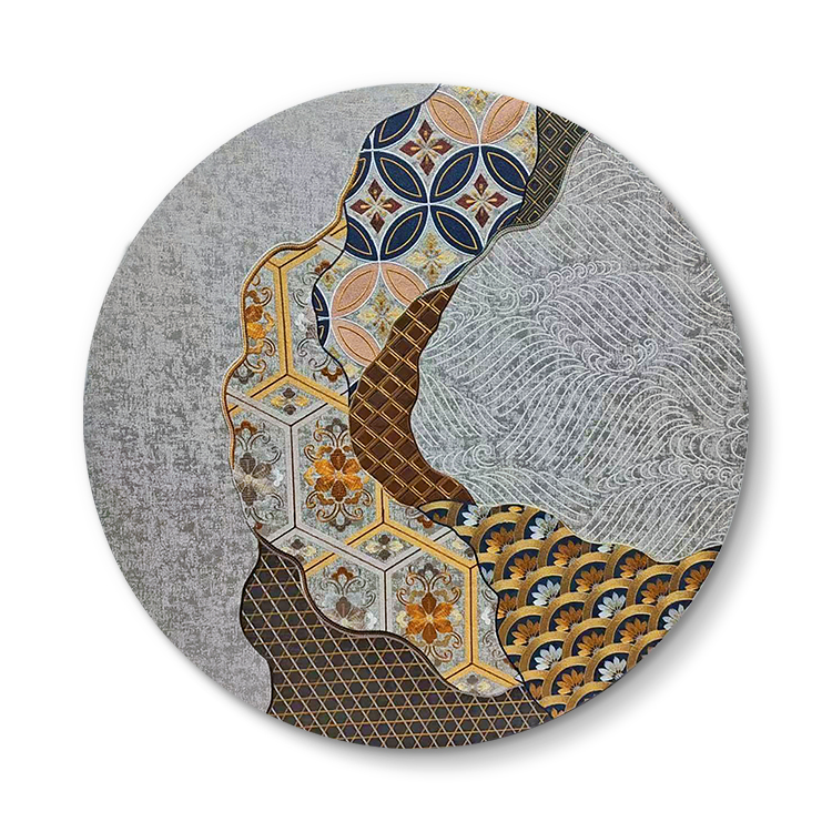 TY Luxury Embroidered Wall Art 3D Painting Custom Support Home Decor for High-end Interior Design