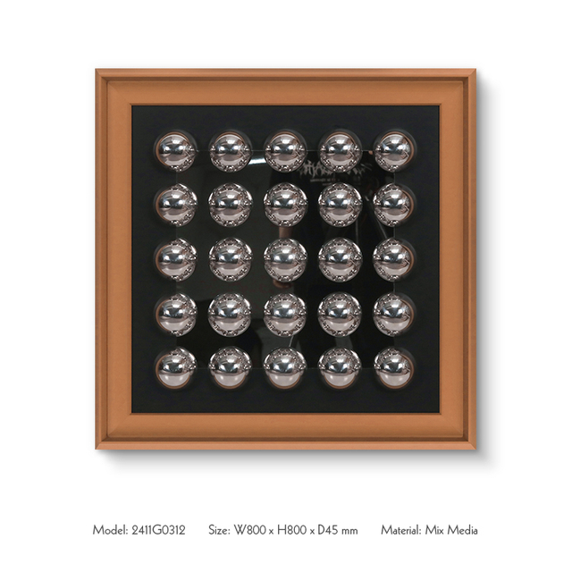TY 3D Stainless Steel Balls Wall Art Panel Custom Support High Quality Paintings for Interior Design