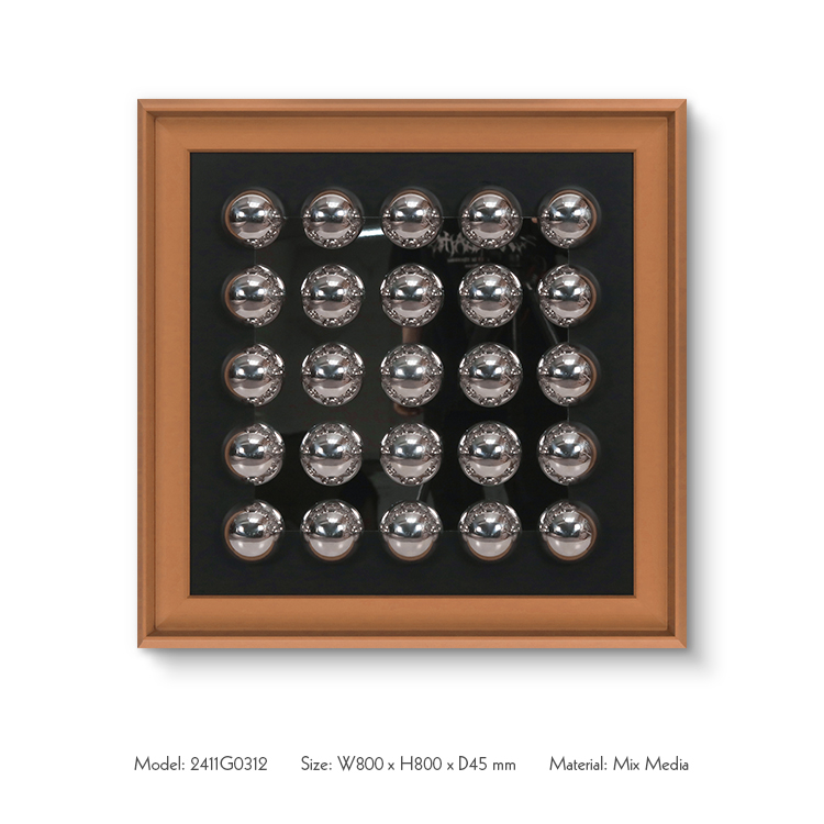 TY 3D Stainless Steel Balls Wall Art Panel Custom Support High Quality Paintings for Interior Design