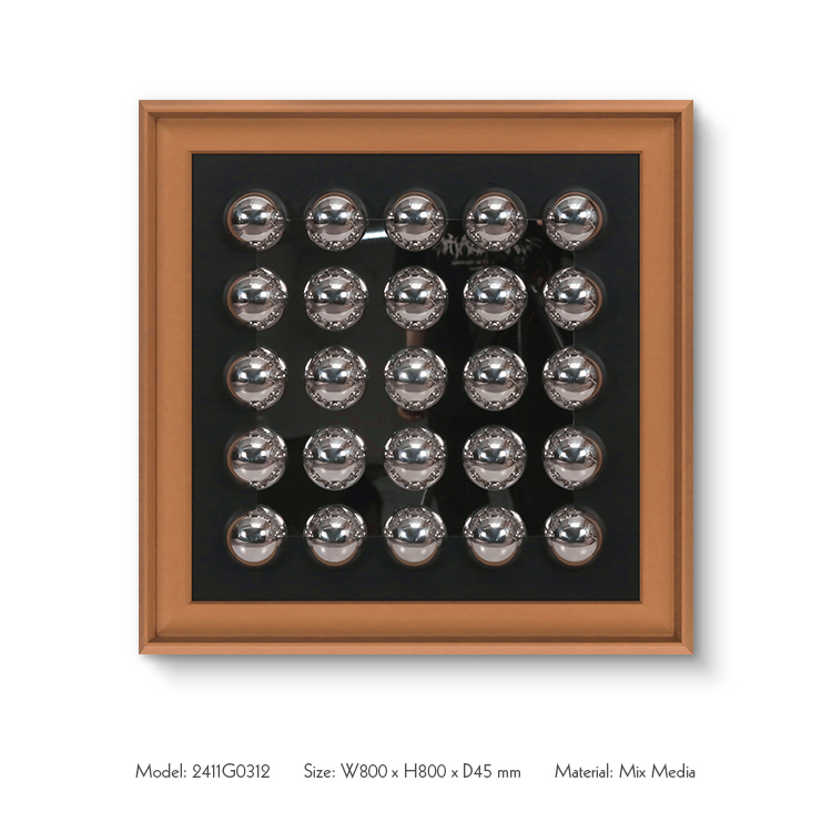 TY 3D Stainless Steel Balls Wall Art Panel Custom Support High Quality Paintings for Interior Design