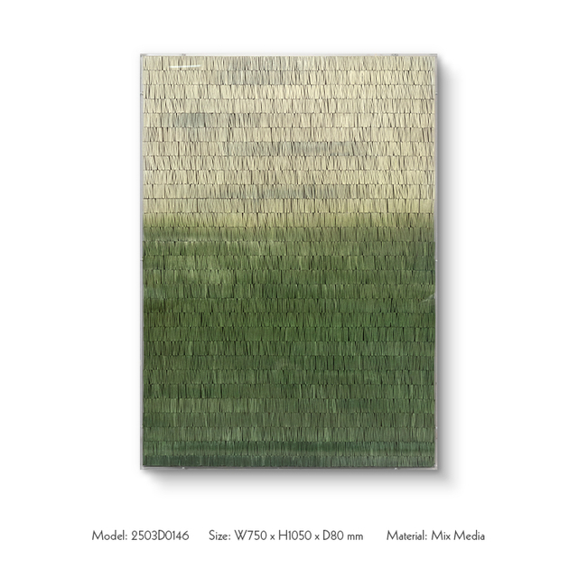 TY 3D Handmade Paper Wall Art Painting Gradien Green Custom Support High Quality for High-end Interior Design