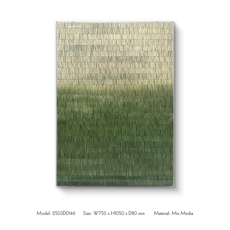 TY 3D Handmade Paper Wall Art Painting Gradien Green Custom Support High Quality for High-end Interior Design