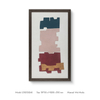 Textured Handmade Painting Collaging Home Decor Sandstone Base with Wooden Framed Wall Art for Hotel Villa Projects