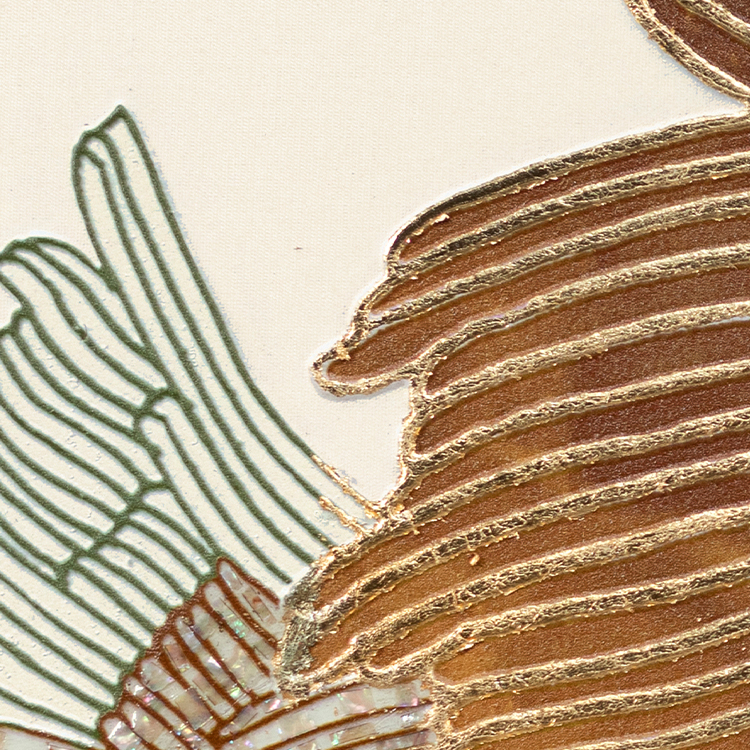  TY ART 3D Bamboo UV Wall Art Panel Textured Handmade Painting with Mother-of-pearl Home Decor for High-end Hotel Interior Design Custom Support