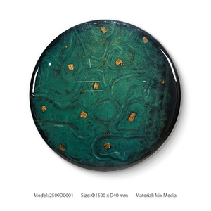  TY ART SPACE Hand-painted Wood Carving Wall Art Panel with Gold Foil & Resin Home Decor for High-end Hotel Villa Interior Design Custom Support