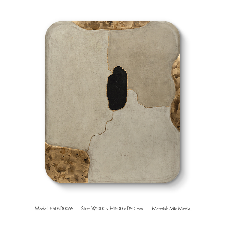  TY ART SPACE Hand-painted Wood Carving Wall Art Painting Cracking Textured Home Decor for High-end Hotel Villa Interior Design Custom Support