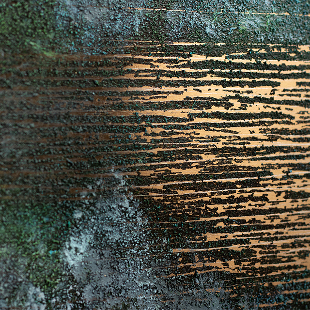 TY ART SPACE Hand-painted Textured Wall Art Panel with Rose-gold Stainless Steel Luxury Home Decor for High-end Hotel Villa Interior Design Custom Support