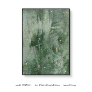 TY ART SPACE Hand-painted Green Textured Wall Art Panel Abstract Home Decor for High-end Hotel Villa Interior Design Custom Support