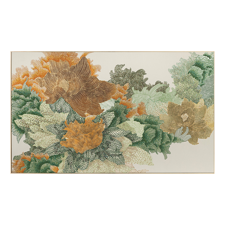  TY ART SPACE Handmade 3D Textured UV on Bamboo Silk Wall Art Panel with Mother-of-pearl Pieces Home Decor for High-end Hotel Villa Interior Design Custom Support